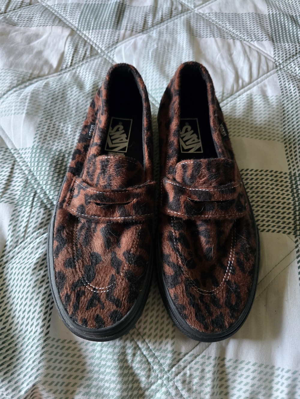 Vans Leopard Print Slip-On Penny Loafers - Brown/Black
